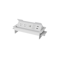 Support de bureau amovible en acier inoxydable OMNI avec chargeur sans fil rapide Qi2, module double port USB-C pour bureau