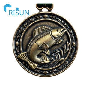 Médailles de trophée de pêche personnalisées sur mesure, fabriquées en usine, pour les compétitions de pêche, les pêcheurs, les médailles de pêche, les médailles de <span class=keywords><strong>canne</strong></span> à pêche, les médailles de poisson - Product Image 2