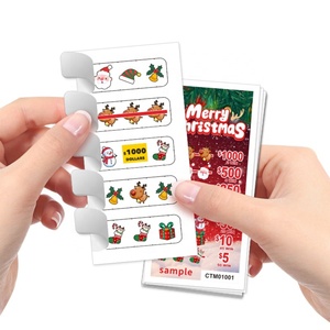 Tarjeta de diseño con pestaña para raspar, juego de tres iguales para ganar, tamaños personalizados, impresión de tarjetas de papel con fecha y logotipo para premios y promoción - Product Image 1