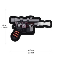 Nouvelles Broderies Mini Pistolet Dessin Animé en Caoutchouc Souple PVC pour Patchs Auto-agrippants pour Vêtements d'Extérieur, Sacs à Dos, Chaussures, Chapeaux et Accessoires