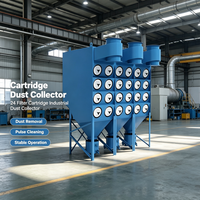 Collecteur de poussière horizontal industriel à cartouches avec filtre à impulsions pour l'entretien des usines de meubles et la purification de l'air des ateliers de menuiserie