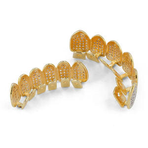 BES S925, Joyería Dental de Plata de Ley Chapada en Oro con Moissanita de Corte Ovalado, Grillz para Dientes Superiores e Inferiores, Estilo Hip Hop para Hombre, para Halloween - Product Image 3
