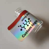 Étiquettes personnalisées brillantes holographiques imperméables avec logo OEM pour flacons de peptides en verre de 2 ml, 3 ml, 5 ml, 10 ml, autocollantes