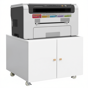 Archivador Móvil de Acero Blanco de 2 Puertas para Copiadora, Soporte para Archivos, para Almacenamiento de Impresoras de Oficina - Product Image 1