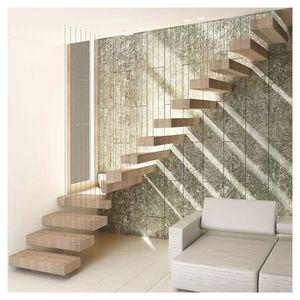 Escalier modulaire pour grenier à hauteur réglable, gain de place compact, en métal et bois, escalier droit écologique pour la construction - Product Image 2