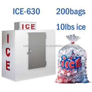 COLDSTAR ICE-630 Door Ice Storage Merchandiser Bags Ice <b>Freezer</b> Cabinet Single Glass Wheel Stainless Steel Leg Digital Control - Product Image 2