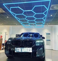 Plafonnier LED Super Bright 14 Grid Systems Lampes de garage hexagonales portables et étanches avec cadre rectangulaire