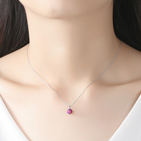 Collier minimaliste en argent sterling 925 avec pierre précieuse, chaîne claviculaire plaquée rhodium, petit pendentif rond en opale, style lien mignon