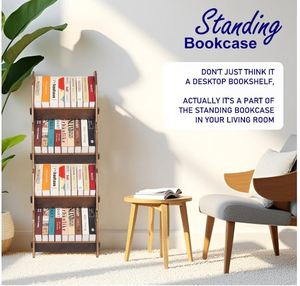 Tùy Chỉnh 2 Gói Máy Tính Để Bàn Bằng Gỗ Kệ Sách <span class=keywords><strong>Stackable</strong></span> Cuốn Sách Tổ Chức Với Xử Lý Lưu Trữ Giá Cho <span class=keywords><strong>CD</strong></span> Tạp Chí Thư Mục Tập Tin - Product Image 3