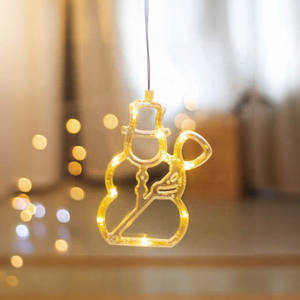 Lampada a batteria con ventosa, luce bianca calda, a forma di pupazzo di neve, ideale per decorazioni natalizie e ambienti. - Product Image 2