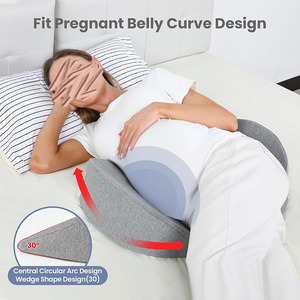 <span class=keywords><strong>Almohada</strong></span> de <span class=keywords><strong>Embarazo</strong></span> Ajustable de Espuma Viscoelástica con Funda Extraíble Antibacteriana para Soporte de Vientre, Cuello y Piernas - Product Image 6