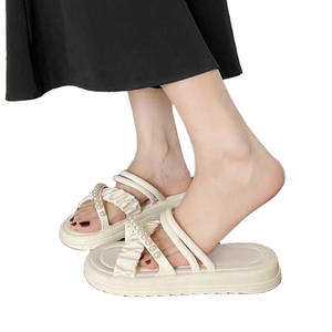 Sandalias Ligeras de Mujer con Suela Gruesa de PU, Diseño de Animales y Lazo, de Doble Uso, Novedad de Verano, a la Moda y Versátiles - Product Image 1