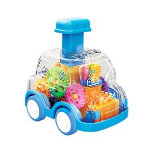 Voitures jouets en plastique transparent à inertie et à rétrofriction, résistantes aux chutes, avec engrenages apparents, pour garçons et filles de 1 à 3 ans - Product Image 1