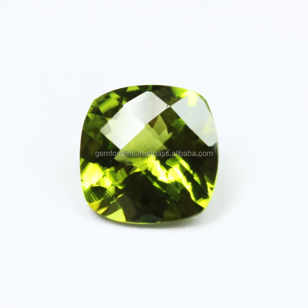 Green Peridot Cushion Loose Gemstone Checker Cut Stone Peridot AAA Quality 2024 Most Selling Natural Stone From Brazil Peridot