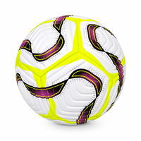 Ballon de football d'entraînement promotionnel, cousu à la machine, en PVC mat 3,0 mm, taille 5, avec chambre à air en caoutchouc cousue à la machine et motif litchi