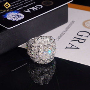 New Design Fashion GRA S925 Oval+Marquise Shape Moissanite 18K Gold Plated Pave Setting Luxury Unisex Hip Hop Jewelry <b>Man</b> <b>Ring</b> - Product Image 2