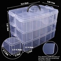 Boîte De Rangement en plastique pour les Arts et L'artisanat, Jouet, Fusible Perles Washi T 3-Empilable Boîte de Conteneur de Stockage avec 30 Compartiments