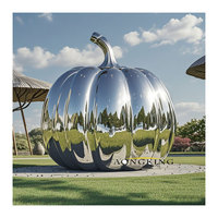 Sculpture de fraise géante personnalisée en acier inoxydable, artisanat moderne en métal poli miroir, statue de fruit
