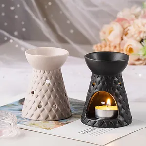Hadiah lilin Tealight pemegang keramik lilin meleleh hangat minyak esensial pembakar minyak Aroma aromaterapi Burner