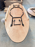 Table de réception pliante ovale imperméable pour l'extérieur, meubles commerciaux rétro en MDF, métal, plastique, bois, pour hôtel, mariage, banquet, événement