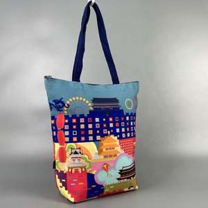 Digital Print Green Tote <b>Bag</b> Cotton Canvas With Zipper Custom Printing African Tote <b>Bag</b> Organizer Plush Fashion Duffel Tote <b>Bag</b> - Product Image 6