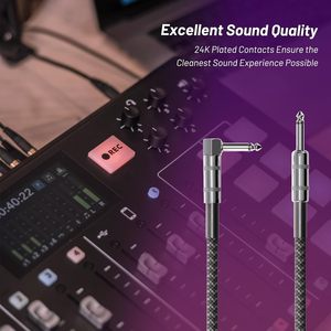工厂 OEM 3 米电乐器连接线，适用于低音放大器、电吉他、电曼陀林、专业音频放大器 - Product Image 5