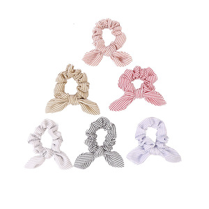 ربطات شعر شريطية للنساء والفتيات ربطات شعر مرنة مع قوس وأذن أرنب وممزقة حامل ذيل حصان إكسسوارات مصنوعة من المطاط - Product Image 4