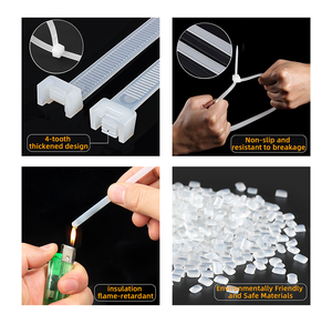 高品質セルフロックナイロンケーブルタイPA66プラスチック標準ジップタイワイヤー高温耐性固定工場用 - Product Image 2