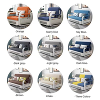 Sofá Cama Moderno y Sencillo, Plegable Multifuncional con Almacenamiento y Expansión, de Doble Uso para Sala de Estar Pequeña, Sofá Cama Doble de Tela y Madera Maciza