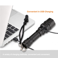 Lampe de poche torche tactique LED Portable USB Rechargeable en aluminium torche led de chasse en plein air avec support de pistolet