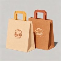 Sacs en papier kraft brun écologiques et recyclables avec poignée et logo personnalisé imprimé pour vêtements, projets d'artisanat, chaussettes