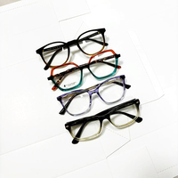 Montura de Gafas Ópticas de Acetato Sólido de Moda, Montura Completa Hecha a Mano, Diseño Tortoise Clear Cat Eye, Montura de Gafas Graduadas Unisex para Hombre