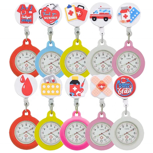 Montre infirmière personnalisée en acrylique avec <span class=keywords><strong>porte</strong></span>-<span class=keywords><strong>badge</strong></span> rétractable, montre de poche en silicone colorée pour hôpital, <span class=keywords><strong>porte</strong></span>-<span class=keywords><strong>badge</strong></span> et accessoire - Product Image 2
