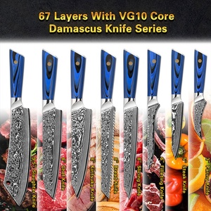 10% de Descuento en Cuchillo de Damasco de 9.5 Pulgadas con Mango Azul G10 y Logotipo Personalizado, Ideal para Sacrificar Cabras, en el Top de Ventas de Amazon - Product Image 2