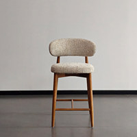 Chaise de salle à manger Oleandro en bois massif de style italien, sans accoudoirs, rembourrage doux, mobilier moderne minimaliste pour le salon