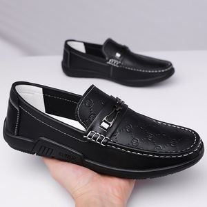 Mocasines de Cuero Blancos para Hombre, Estilo Slip-on, Tacón Bajo, Zapatos Casuales para Conducir, Diseño de Costuras de Color Sólido, Origen Wenzhou - Product Image 2
