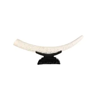 Custom Resin Crafts Simulation Ivory Desktop Ornaments 56 cm Lucky Eight Elephant Tusk Sculpture African Art Home Decoration