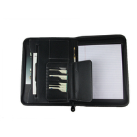 Porte-documents en cuir de luxe pour hommes d'affaires porte-documents en Pu portefeuille avec logo en relief personnalisé porte-documents sac avec cahier