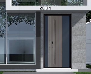 Puerta de Entrada Manual de Lujo Zekin, con Cinta Decorativa, Aislamiento Térmico de Alta Seguridad para Proyectos Interiores - Product Image 1