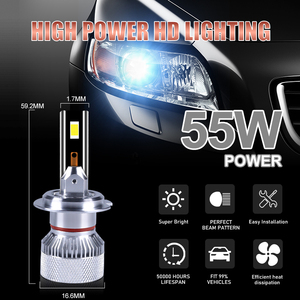Super brillante de fábrica <span class=keywords><strong>barato</strong></span> Led luz 100W 6000K H13 H1 sin ventilador 360 luz 24 voltios Led H4 16000lm H7 H11 12V coche H4 Led faro - Product Image 2