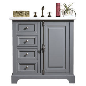 35in. In vero legno sanitari vanità bagno blu moderno mercato Americano stile angolo armadi no specchio e rubinetti - Product Image 2