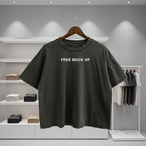 T-shirts en coton surdimensionné sérigraphiés personnalisés avec logo T-shirt <span class=keywords><strong>taille</strong></span> haute pour hommes - Product Image 1