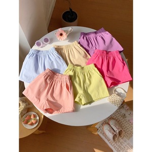 Summer <b>Elastic</b> Waist Shorts For Women Breathable High Waisted Casual Sporty Pants In Pastel Colors - Product Image 1