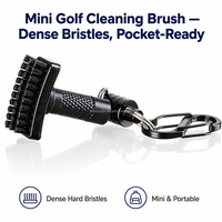 Brosse de nettoyage pour clubs de golf, mini nettoyeur de rainures, poils en nylon denses, mousqueton rétractable, poignée antidérapante, sac de golf