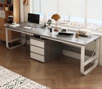 Bureau double exécutif, bureaux de travail modernes et simples, mobilier de bureau, poste de travail central, bureau pour personnel, extensible et modulaire