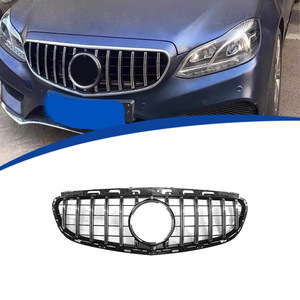 Grille de Mercedes-Benz Classe E W212 Noir Brillant avec Bandes Argentées pour Édition Sport 2013-2015 Pièce de Remplacement - Product Image 1