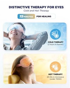 Paquete de hielo de terapia de frío caliente con diseño 3D de gel sólido Máscara de Ojos de gel fresco Máscara de sueño frío Blackout Ojos Alivio del estrés en color negro - Product Image 5