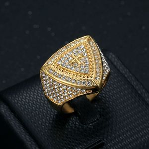 Nhẫn dấu ấn hình khiên chữ thập tam giác bằng thép không gỉ dành cho nam, thể hiện niềm tin tôn giáo, mạ bạc/vàng, trang sức đeo ngón tay - Product Image 1