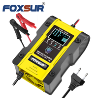 Chargeur de batterie FOXSUR 12V 24V 6A pour voiture, bateau, moto, chargeur de batterie au plomb à réparation par impulsions 12V 6A, chargeur de batterie LCD