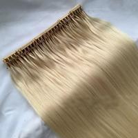 Extensions de cheveux naturels de haute qualité 100% cheveux humains non traités blond 613 #   Extensions de cheveux 6D